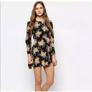 Free People Harper Floral Mini Dress – Size 6 | Cottagecore Whimsigoth Aesthetic
